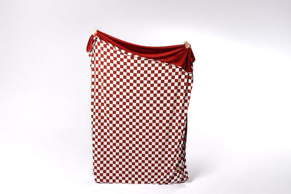 Soft Pink Checkered Dual-Sided Travel Blanket with Carrying Bag