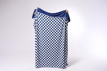 Soft Pink Checkered Dual-Sided Travel Blanket with Carrying Bag