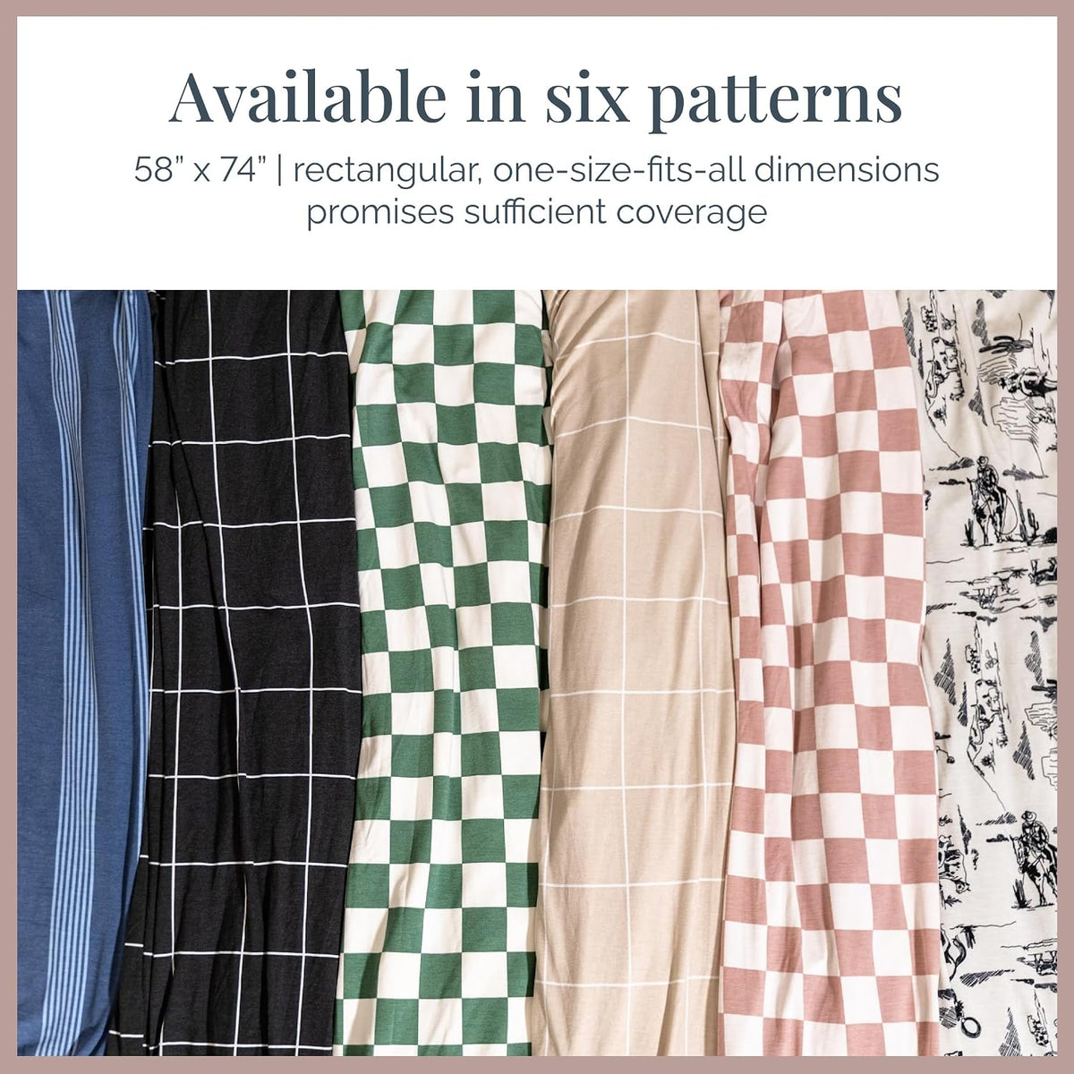 Soft Pink Checkered Dual-Sided Travel Blanket with Carrying Bag