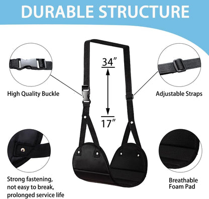 2 Pack Airplane Travel Footrest Hammocks, Adjustable, Black, Memory Foam, Foot Hammock for Airplane Travel