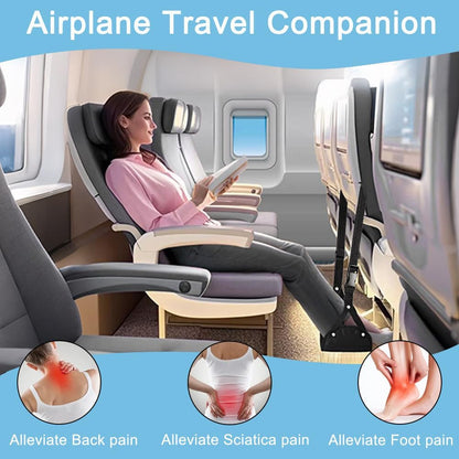 2 Pack Airplane Travel Footrest Hammocks, Adjustable, Black, Memory Foam, Foot Hammock for Airplane Travel