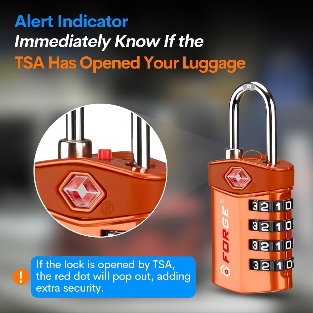 Travel Lock,TSA Approved Luggage Locks for Air Travel, Gym Lockers, School Lockers, Pelican Cases, Gun Case, Easy Read Dials, Durable Alloy Body