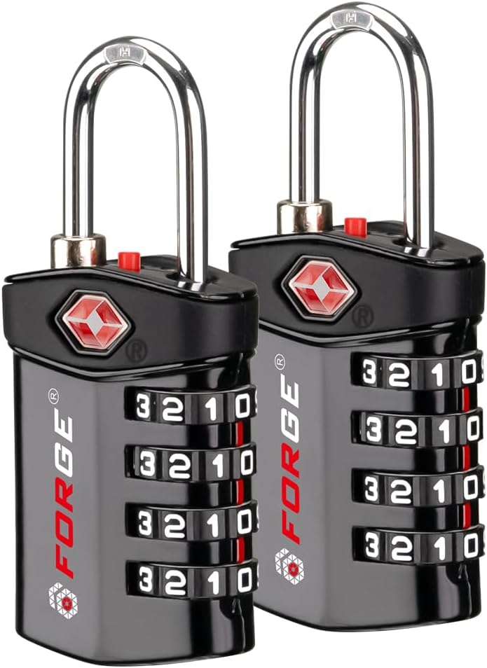 Travel Lock,TSA Approved Luggage Locks for Air Travel, Gym Lockers, School Lockers, Pelican Cases, Gun Case, Easy Read Dials, Durable Alloy Body