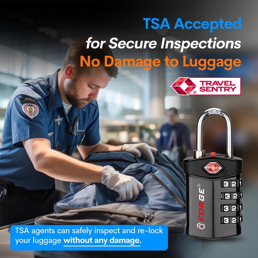 Travel Lock,TSA Approved Luggage Locks for Air Travel, Gym Lockers, School Lockers, Pelican Cases, Gun Case, Easy Read Dials, Durable Alloy Body