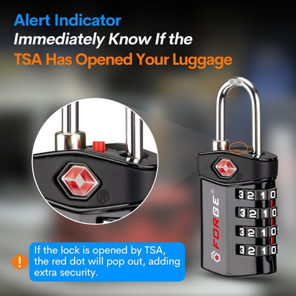 Travel Lock,TSA Approved Luggage Locks for Air Travel, Gym Lockers, School Lockers, Pelican Cases, Gun Case, Easy Read Dials, Durable Alloy Body