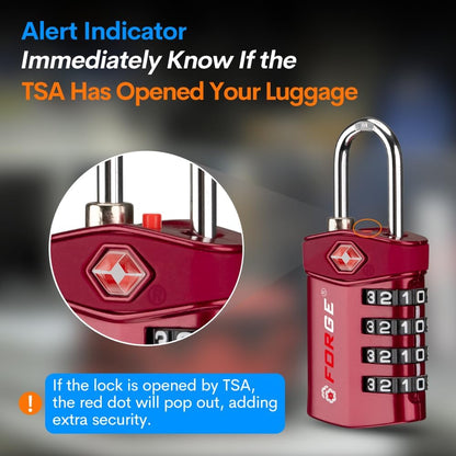 Travel Lock,TSA Approved Luggage Locks for Air Travel, Gym Lockers, School Lockers, Pelican Cases, Gun Case, Easy Read Dials, Durable Alloy Body