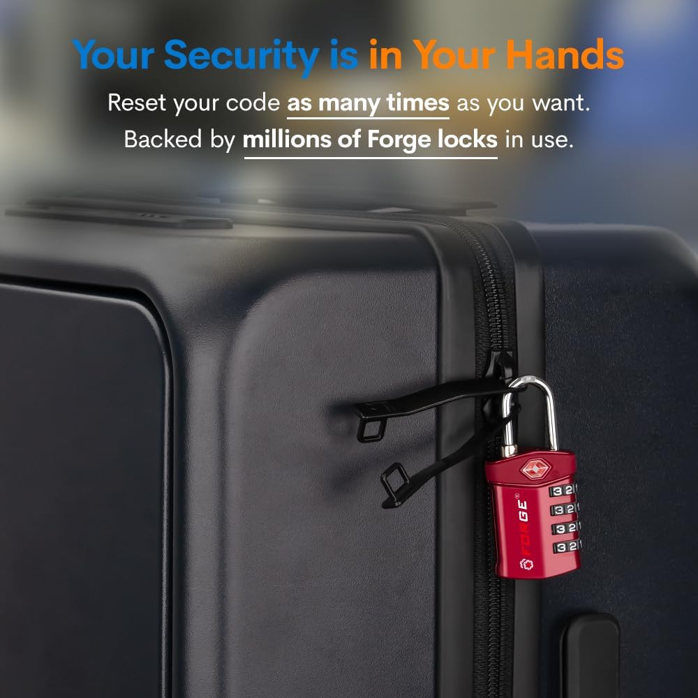 Travel Lock,TSA Approved Luggage Locks for Air Travel, Gym Lockers, School Lockers, Pelican Cases, Gun Case, Easy Read Dials, Durable Alloy Body