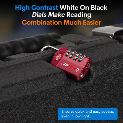 Travel Lock,TSA Approved Luggage Locks for Air Travel, Gym Lockers, School Lockers, Pelican Cases, Gun Case, Easy Read Dials, Durable Alloy Body