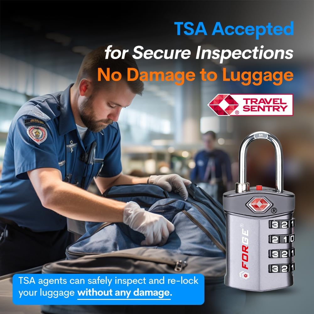 Travel Lock,TSA Approved Luggage Locks for Air Travel, Gym Lockers, School Lockers, Pelican Cases, Gun Case, Easy Read Dials, Durable Alloy Body