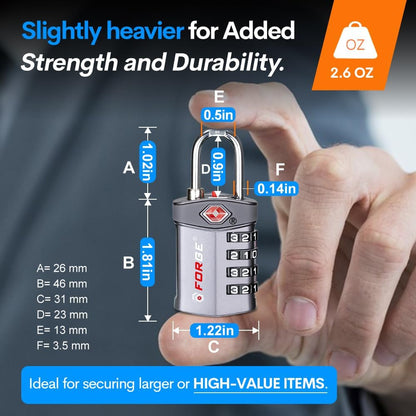 Travel Lock,TSA Approved Luggage Locks for Air Travel, Gym Lockers, School Lockers, Pelican Cases, Gun Case, Easy Read Dials, Durable Alloy Body