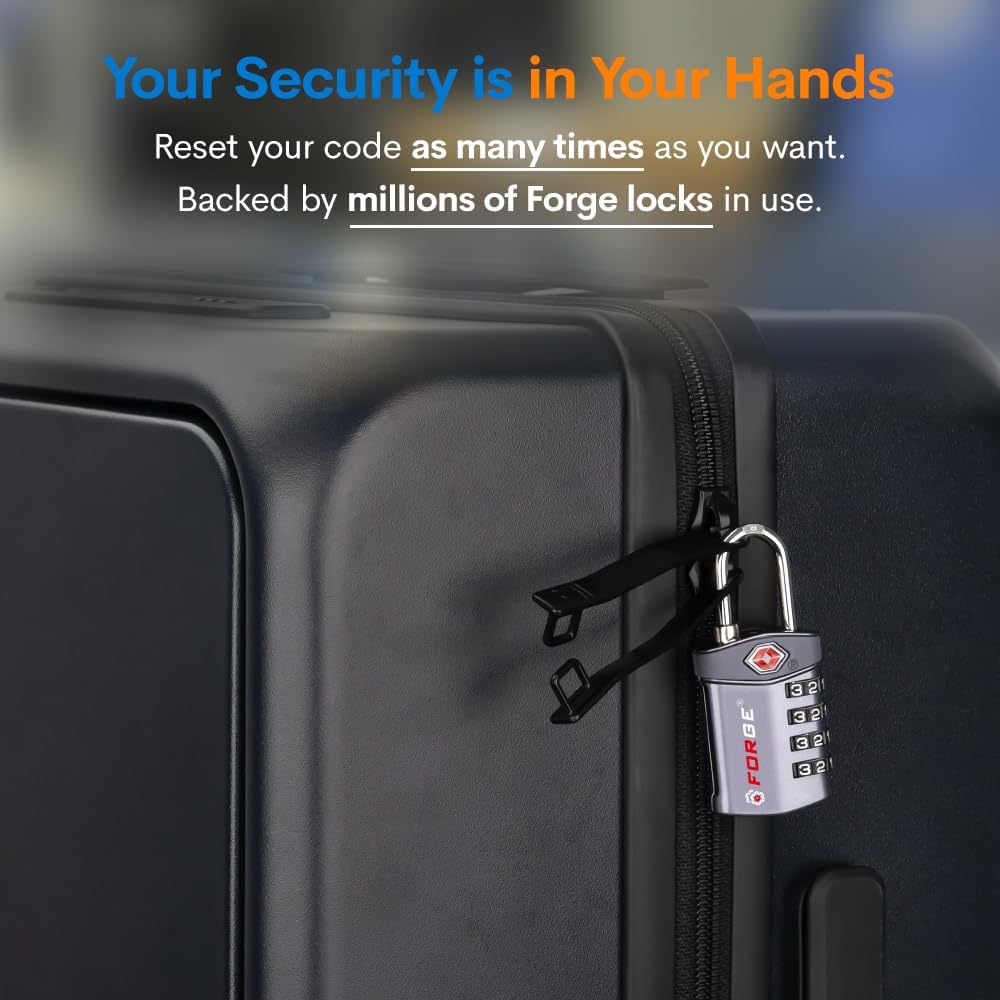 Travel Lock,TSA Approved Luggage Locks for Air Travel, Gym Lockers, School Lockers, Pelican Cases, Gun Case, Easy Read Dials, Durable Alloy Body