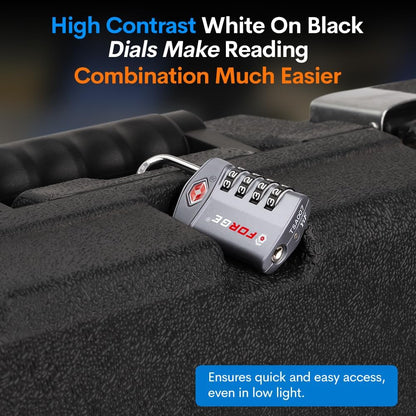 Travel Lock,TSA Approved Luggage Locks for Air Travel, Gym Lockers, School Lockers, Pelican Cases, Gun Case, Easy Read Dials, Durable Alloy Body