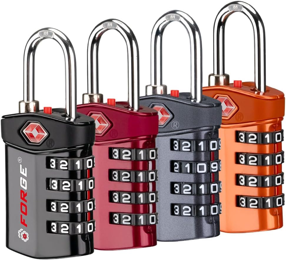 Travel Lock,TSA Approved Luggage Locks for Air Travel, Gym Lockers, School Lockers, Pelican Cases, Gun Case, Easy Read Dials, Durable Alloy Body