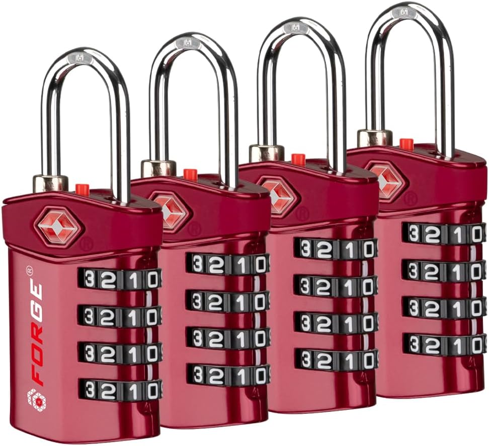 Travel Lock,TSA Approved Luggage Locks for Air Travel, Gym Lockers, School Lockers, Pelican Cases, Gun Case, Easy Read Dials, Durable Alloy Body