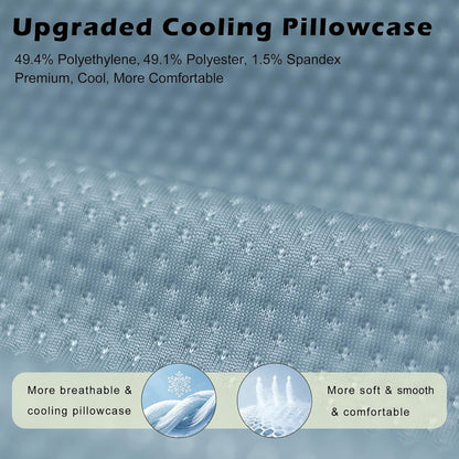 Cooling Travel Pillow, Small Memory Foam Camping Pillow with Adjustable Buckle Strap & Storage Bag, Compact Small Pillow for Airplane, Car Lumbar, Office, Washable Cooling Cover, Quarry Grey