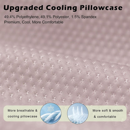 Cooling Travel Pillow, Small Memory Foam Camping Pillow with Adjustable Buckle Strap & Storage Bag, Compact Small Pillow for Airplane, Car Lumbar, Office, Washable Cooling Cover, Quarry Grey
