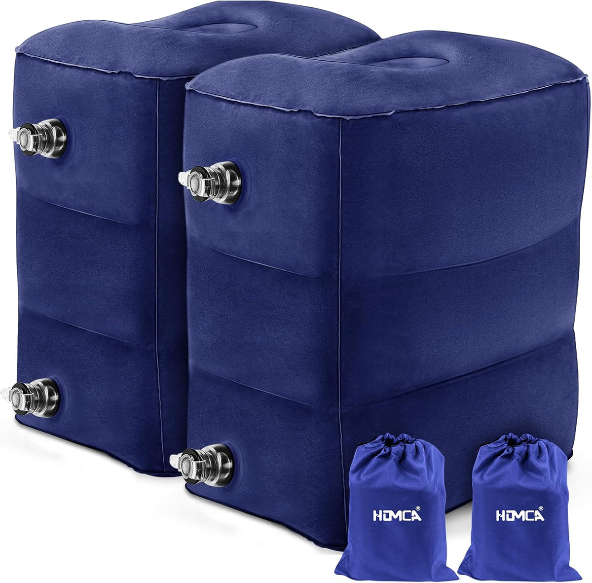 Inflatable Travel Foot Rest Pillow for Airplane (2-Pack)