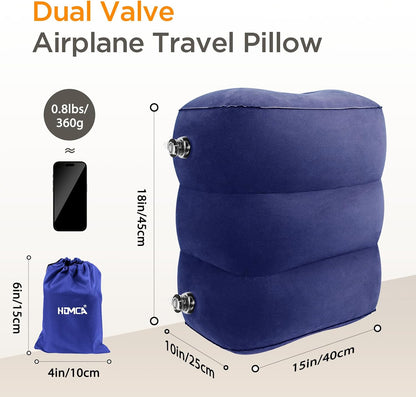 Inflatable Travel Foot Rest Pillow for Airplane (2-Pack)