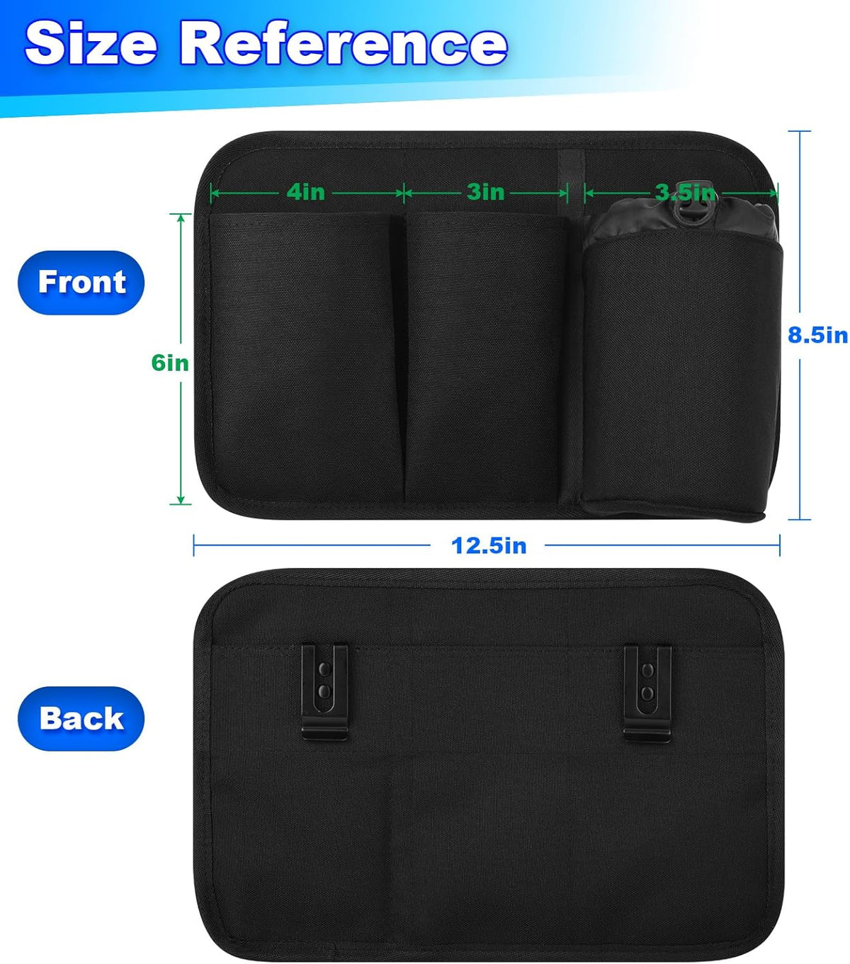 Airplane Seat Back Pocket Organizer - Car Seat Pocket Stock Storage Bag & Airline Seat Pocket Hanging Holder Pouch for Holding Water Bottle, Phone, Passport & Flight Travel Essentials