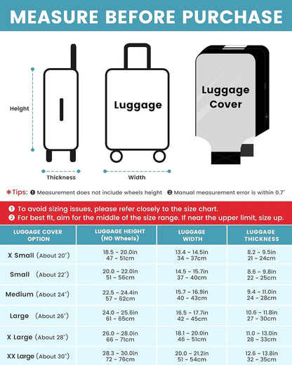 Travelkin Clear Luggage Cover For Suitcase, TPU Suitcase Cover Protector