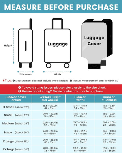 Travelkin Clear Luggage Cover For Suitcase, TPU Suitcase Cover Protector