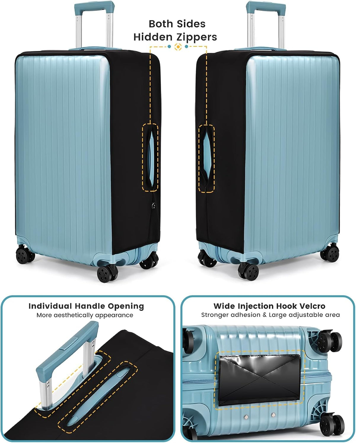 Travelkin Clear Luggage Cover For Suitcase, TPU Suitcase Cover Protector