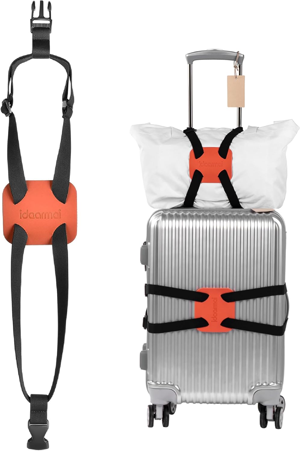 Luggage Straps Bag Bungee， Luggage Straps Suitcase Adjustable Belt，Add a Bag Easy to Travel Suitcase Elastic Strap Belt – (Black)