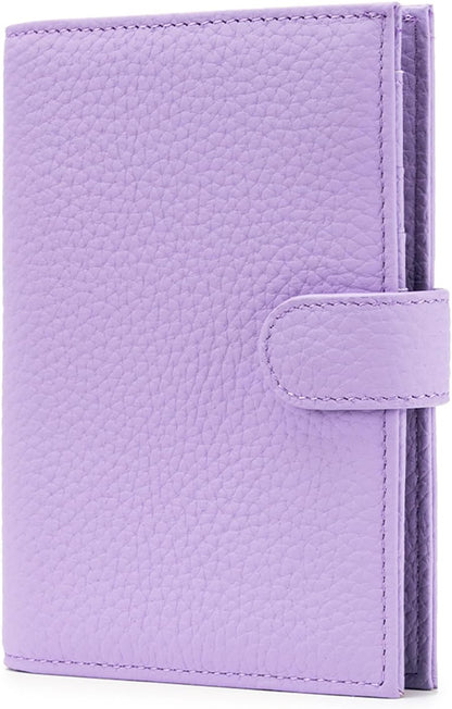 RFID Slim Passport Holder for Man & Women, Compact Leather Passport Wallet with Card Holders SIM Slots, Zippered Coins Pocket and Cash Holder Travel Passport Cover Case, Dark Blue