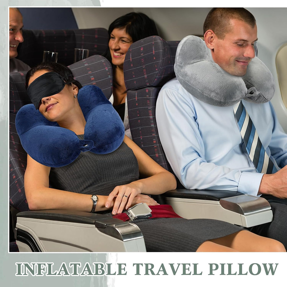 4 Pack Inflatable Neck Pillow for Airplane Travel,Multi Color
