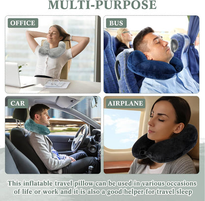 4 Pack Inflatable Neck Pillow for Airplane Travel,Multi Color