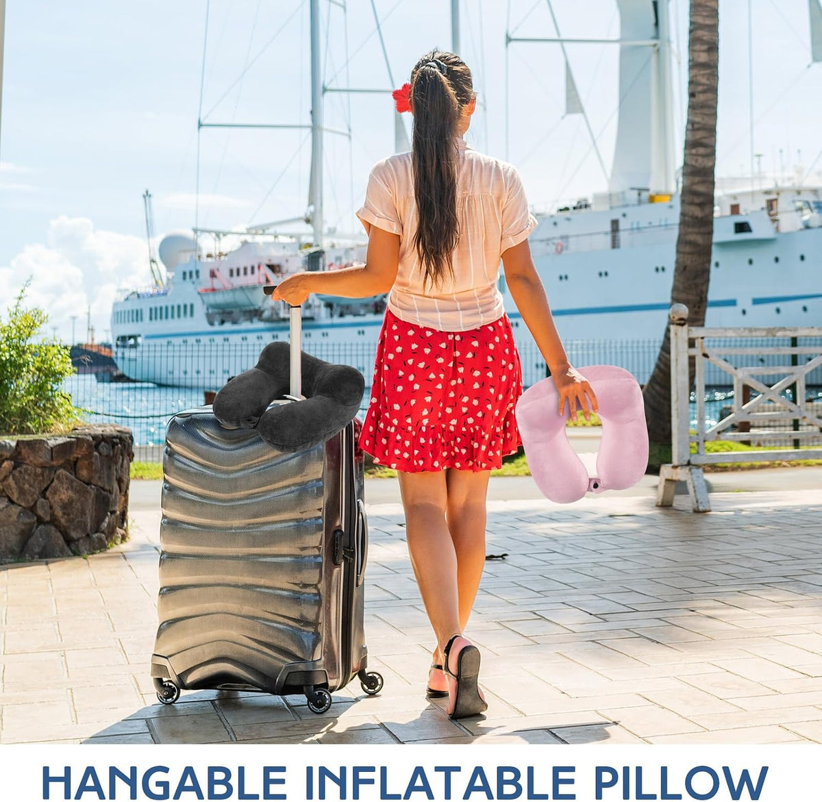 4 Pack Inflatable Neck Pillow for Airplane Travel,Multi Color