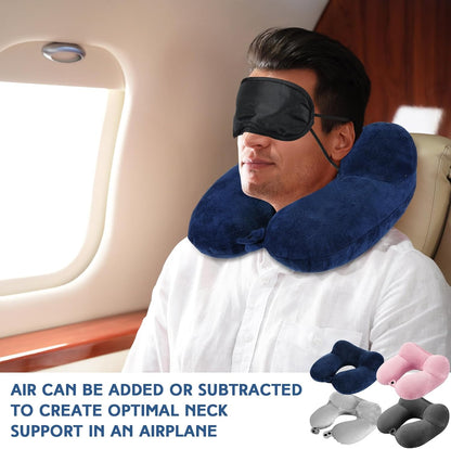 4 Pack Inflatable Neck Pillow for Airplane Travel,Multi Color