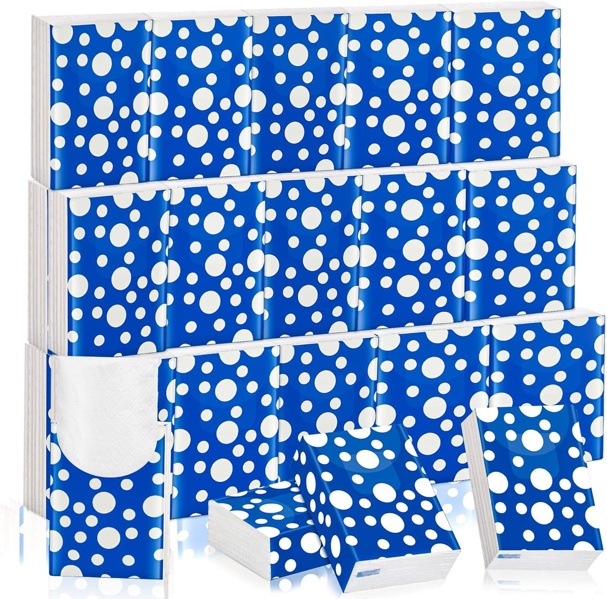 Pocket Tissues Travel Packs 250 Sheets Travel Size Tissue Packs 3 Ply Unscented Small Mini Individual Portable Tissue Pack with Unique Embossing for Purse Holiday Travel Party