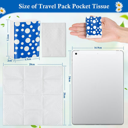 Pocket Tissues Travel Packs 250 Sheets Travel Size Tissue Packs 3 Ply Unscented Small Mini Individual Portable Tissue Pack with Unique Embossing for Purse Holiday Travel Party