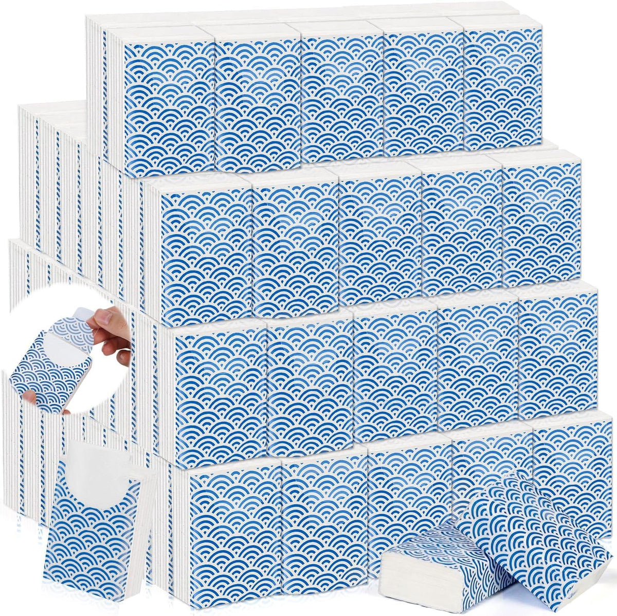 Pocket Tissues Travel Packs 250 Sheets Travel Size Tissue Packs 3 Ply Unscented Small Mini Individual Portable Tissue Pack with Unique Embossing for Purse Holiday Travel Party