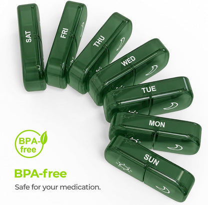 Weekly Pill Organizer 2 Times a Day, One-Side Large Opening, Easy‑Use