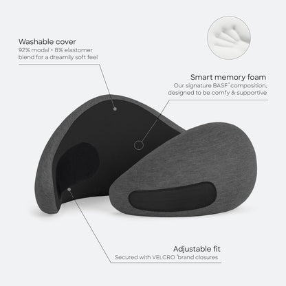 Go Neck Pillow - Premium Memory Foam Travel Pillow, 360º Ergonomic Design, Asymmetrical Sides, Travel Bag Included, Washable Modal Cover