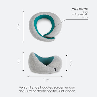Go Neck Pillow - Premium Memory Foam Travel Pillow, 360º Ergonomic Design, Asymmetrical Sides, Travel Bag Included, Washable Modal Cover