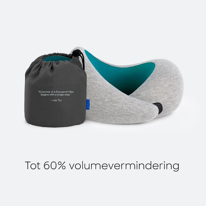 Go Neck Pillow - Premium Memory Foam Travel Pillow, 360º Ergonomic Design, Asymmetrical Sides, Travel Bag Included, Washable Modal Cover