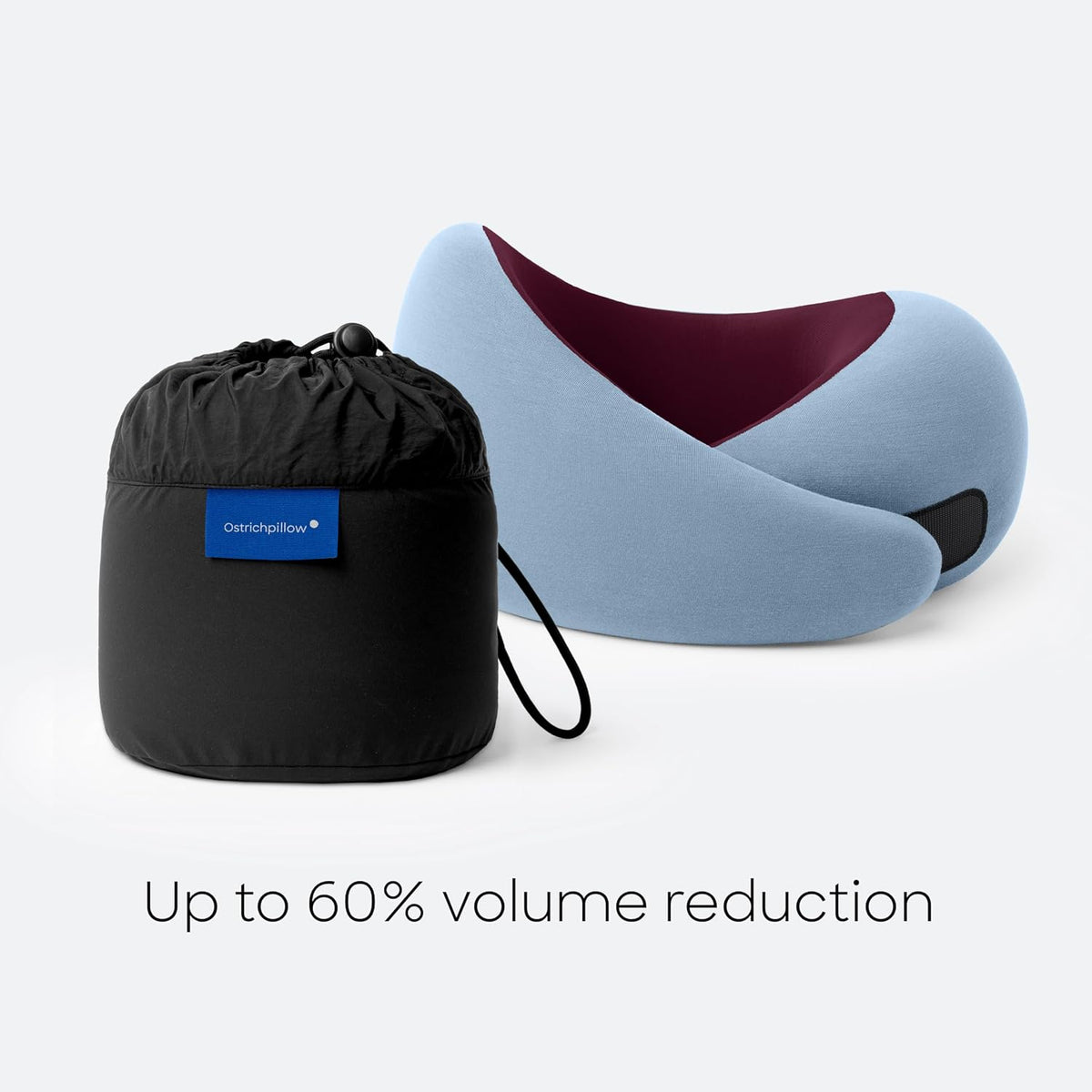 Go Neck Pillow - Premium Memory Foam Travel Pillow, 360º Ergonomic Design, Asymmetrical Sides, Travel Bag Included, Washable Modal Cover