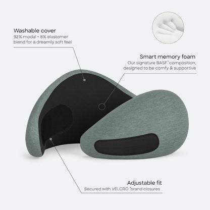 Go Neck Pillow - Premium Memory Foam Travel Pillow, 360º Ergonomic Design, Asymmetrical Sides, Travel Bag Included, Washable Modal Cover