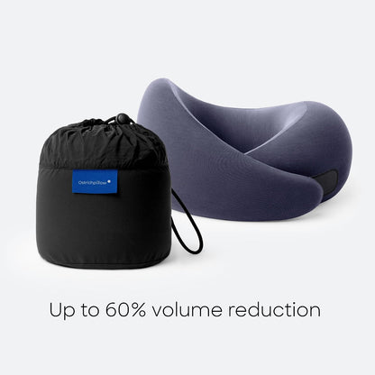 Go Neck Pillow - Premium Memory Foam Travel Pillow, 360º Ergonomic Design, Asymmetrical Sides, Travel Bag Included, Washable Modal Cover
