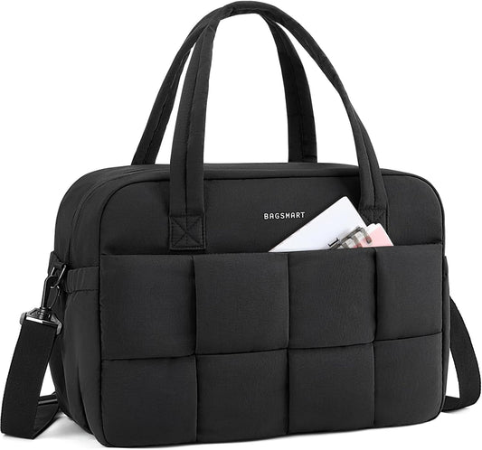 Gym Bag for Women, Personal Item Puffer Duffle Bag, Weekender Overnight Carry On Tote Handag for Travel