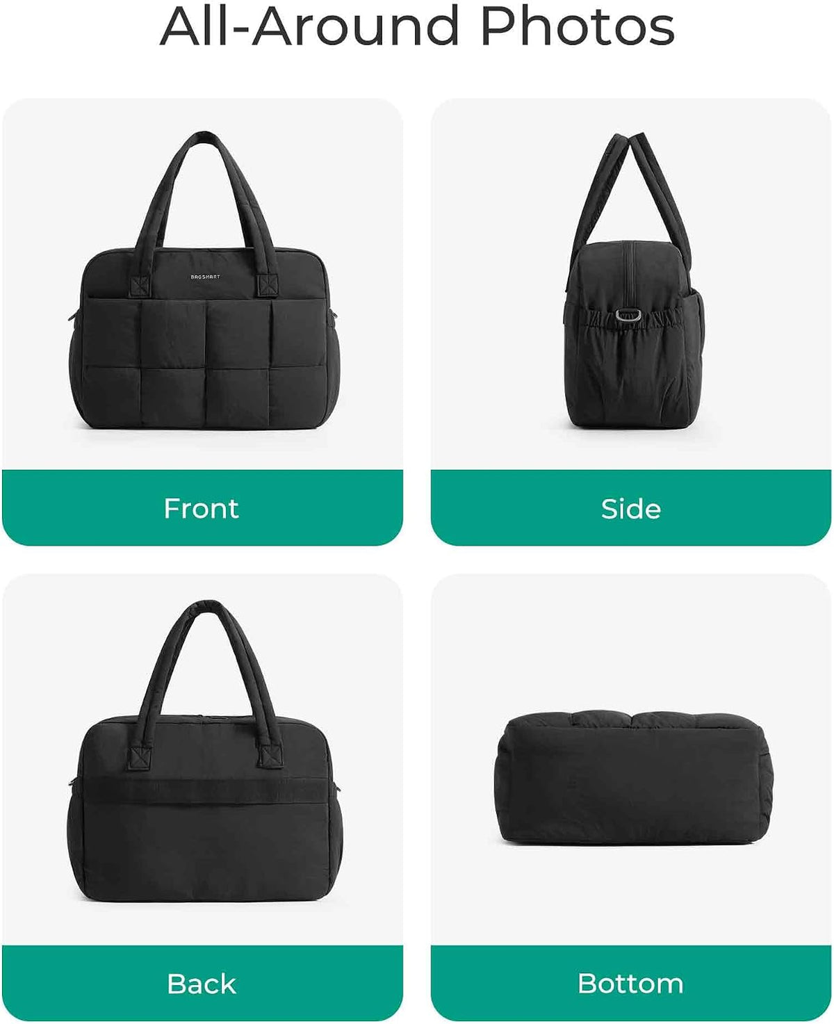 Gym Bag for Women, Personal Item Puffer Duffle Bag, Weekender Overnight Carry On Tote Handag for Travel