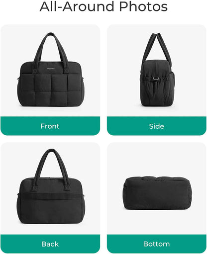 Gym Bag for Women, Personal Item Puffer Duffle Bag, Weekender Overnight Carry On Tote Handag for Travel