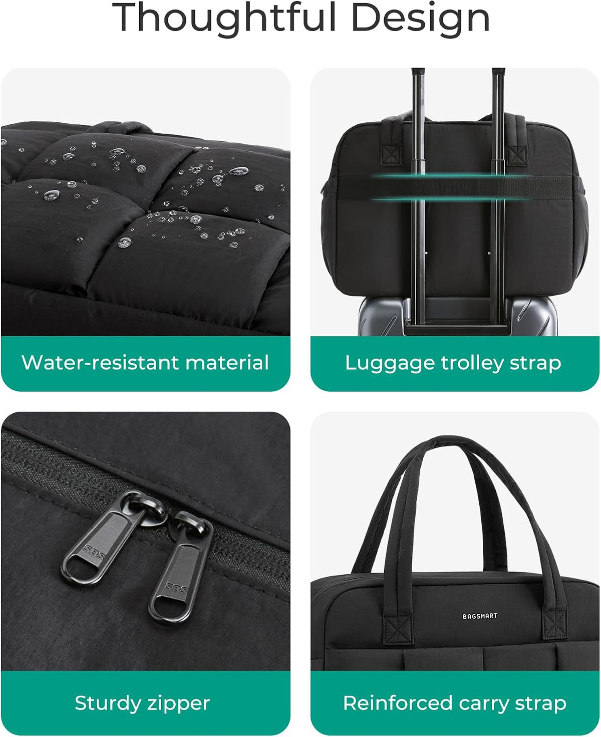 Gym Bag for Women, Personal Item Puffer Duffle Bag, Weekender Overnight Carry On Tote Handag for Travel
