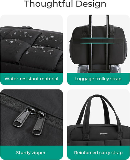 Gym Bag for Women, Personal Item Puffer Duffle Bag, Weekender Overnight Carry On Tote Handag for Travel