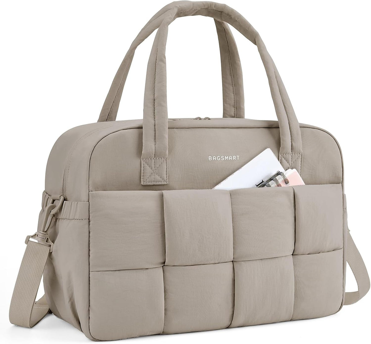 Gym Bag for Women, Personal Item Puffer Duffle Bag, Weekender Overnight Carry On Tote Handag for Travel