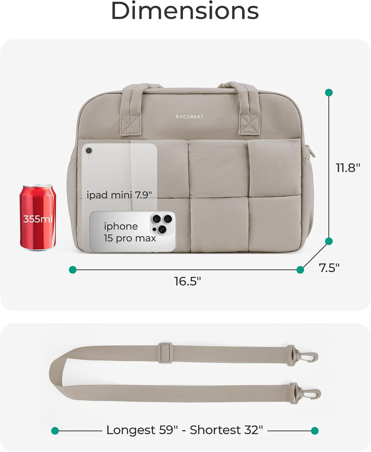 Gym Bag for Women, Personal Item Puffer Duffle Bag, Weekender Overnight Carry On Tote Handag for Travel
