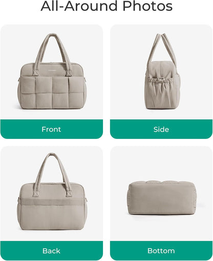 Gym Bag for Women, Personal Item Puffer Duffle Bag, Weekender Overnight Carry On Tote Handag for Travel